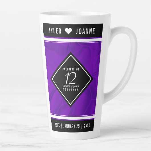 Elegant 12e Jubileum-feestdag zijderoute Latte Mok (Rechts)