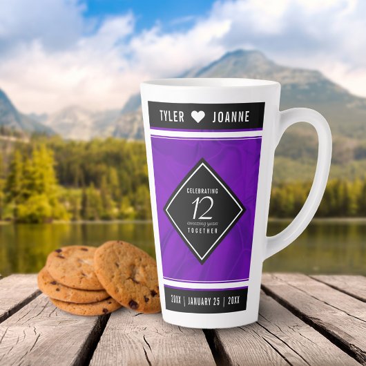 Elegant 12e Jubileum-feestdag zijderoute Latte Mok