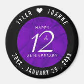 Elegant 12e Jubileum-feestdag zijderoute Magneet (Voorkant)