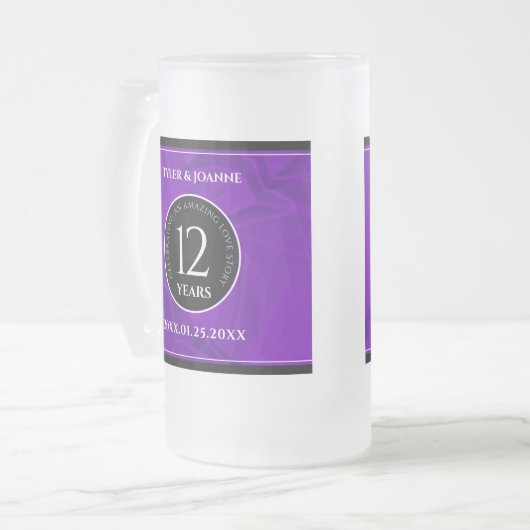 Elegant 12e Jubileum-feestdag zijderoute Matglas Bierpul (Voorkant links)