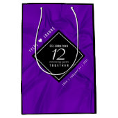 Elegant 12e Jubileum-feestdag zijderoute Medium Cadeauzakje (Voorkant)