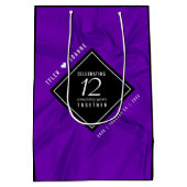 Elegant 12e Jubileum-feestdag zijderoute Medium Cadeauzakje (Achterkant)