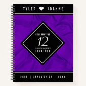 Elegant 12e Jubileum-feestdag zijderoute Notitieboek (Voorkant)