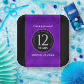 Elegant 12e Jubileum-feestdag zijderoute Papieren Bordje (Feest)