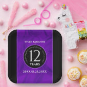 Elegant 12e Jubileum-feestdag zijderoute Papieren Bordje (Feest)