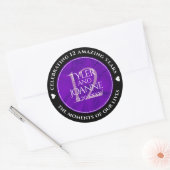 Elegant 12e Jubileum-feestdag zijderoute Ronde Sticker (Envelop)