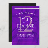 Elegant 12e Jubileum-feestdag zijderoute Save The Date (Voorkant / Achterkant)