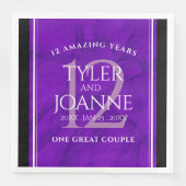 Elegant 12e Jubileum-feestdag zijderoute Servet (Voorkant)