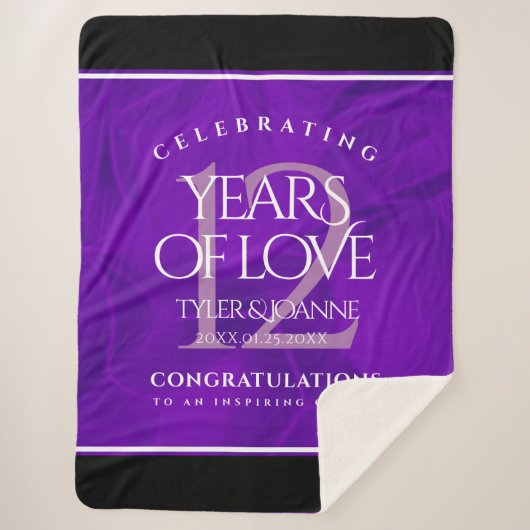 Elegant 12e Jubileum-feestdag zijderoute Sherpa Deken (Voorkant)