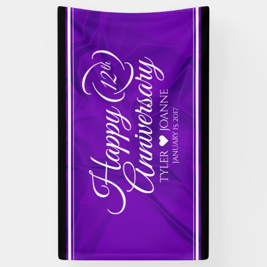 Elegant 12e Jubileum-feestdag zijderoute Spandoek (Verticaal)