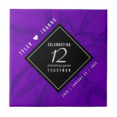 Elegant 12e Jubileum-feestdag zijderoute Tegeltje (Voorkant)