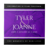 Elegant 12e Jubileum-feestdag zijderoute Tegeltje (Voorkant)