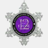 Elegant 12e Jubileum-feestdag zijderoute Tin Sneeuwvlok Ornament (Voorkant)