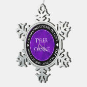 Elegant 12e Jubileum-feestdag zijderoute Tin Sneeuwvlok Ornament (Rechts)