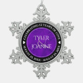 Elegant 12e Jubileum-feestdag zijderoute Tin Sneeuwvlok Ornament (Voorkant)