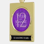 Elegant 12e Jubileum-feestdag zijderoute Verguld Banner Ornament (Links)