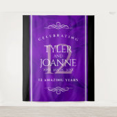 Elegant 12e Jubileum-feestdag zijderoute Wandkleed (Voorkant)