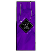 Elegant 12e Jubileum-feestdag zijderoute Wijn Cadeautas (Achterkant)