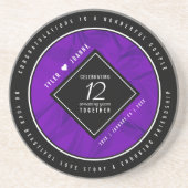 Elegant 12e Jubileum-feestdag zijderoute Zandsteen Onderzetter (Voorkant)