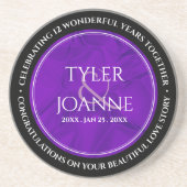 Elegant 12e Jubileum-feestdag zijderoute Zandsteen Onderzetter (Voorkant)