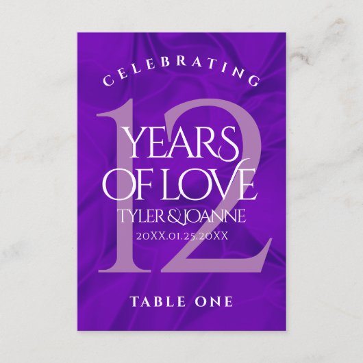 Elegant 12e Jubileum Kaart zijderoute (Voorkant)