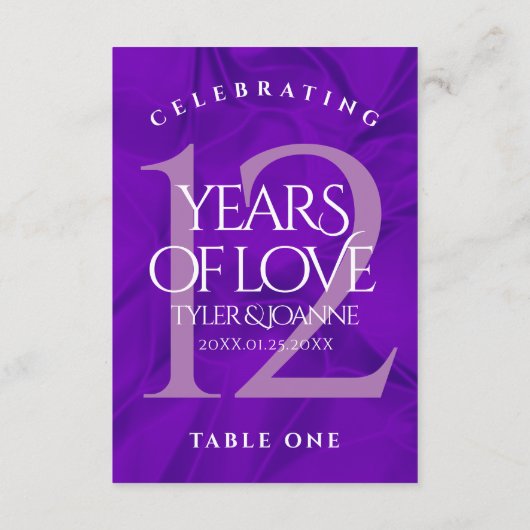 Elegant 12e Jubileum Kaart zijderoute (Achterkant)