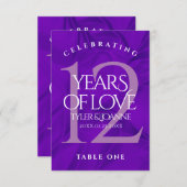 Elegant 12e Jubileum Kaart zijderoute (Voorkant / Achterkant)