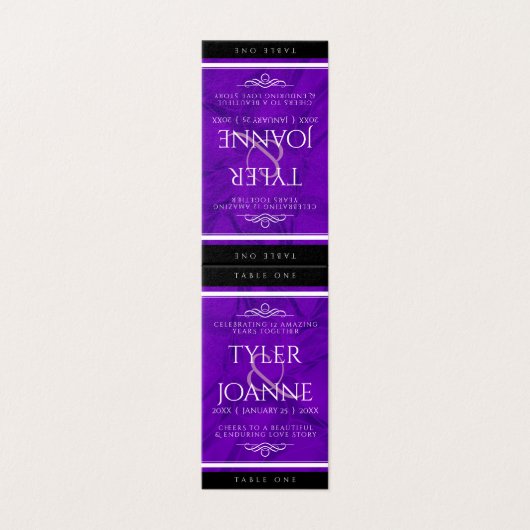 Elegant 12e Jubileum Kaart zijderoute (Buitenkant ongevouwen)