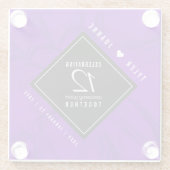 Elegant 12e Jubileum over de zijderoute Glazen Onderzetter (Achterkant)