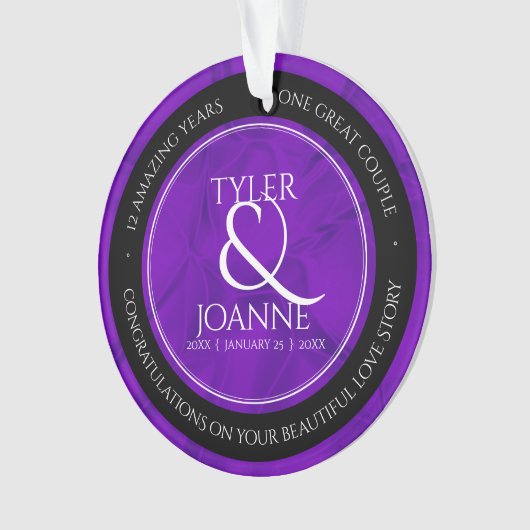 Elegant 12e Jubileum over de zijderoute Ornament (voorkant)