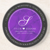 Elegant 12e Jubileum over de zijderoute Zandsteen Onderzetter (Voorkant)