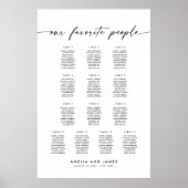 Elegant 13 Tafels Favoriete mensen Zitplaatskaart Poster (Voorkant)
