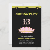 Elegant 13e uitnodiging van de Birthday Party (Voorkant)