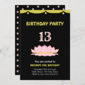 Elegant 13e uitnodiging van de Birthday Party (Voorkant / Achterkant)