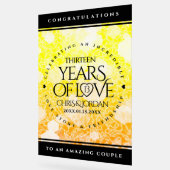 Elegant 13th Citrine Wedding Jubileum Acryl Bord (Hoek)