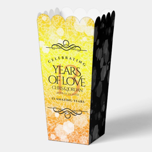 Elegant 13th Citrine Wedding Jubileum Bedankdoosjes (Achterkant)