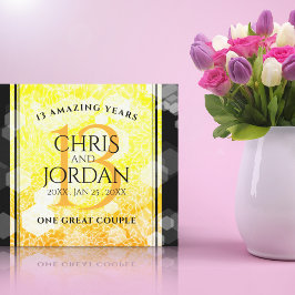 Elegant 13th Citrine Wedding Jubileum Canvas Afdruk