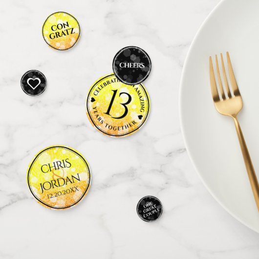 Elegant 13th Citrine Wedding Jubileum Confetti (Groep)