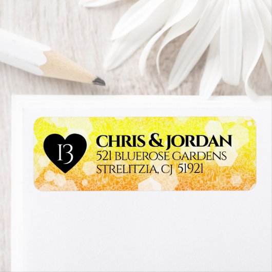 Elegant 13th Citrine Wedding Jubileum Etiket (Insitu)