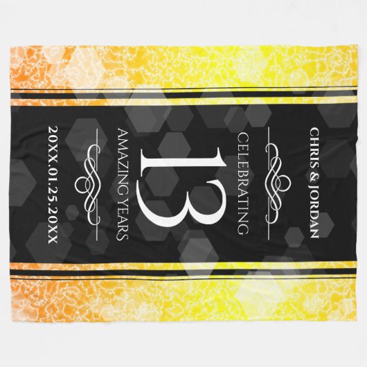 Elegant 13th Citrine Wedding Jubileum Fleece Deken (Voorkant (Horizontaal))