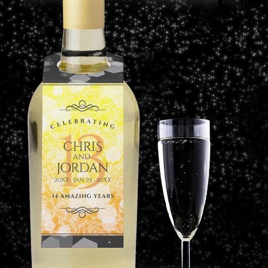 Elegant 13th Citrine Wedding Jubileum Flessenhanger