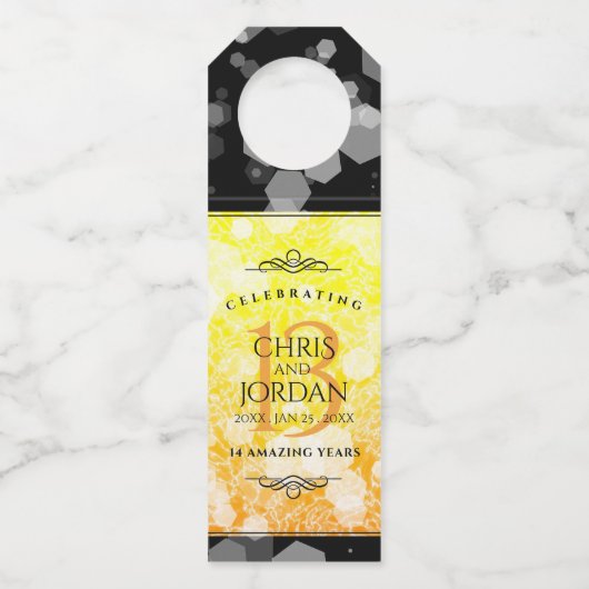 Elegant 13th Citrine Wedding Jubileum Flessenhanger (Achterkant)