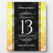 Elegant 13th Citrine Wedding Jubileum Fotoplaat (Voorkant)