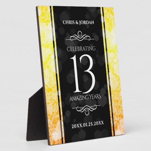 Elegant 13th Citrine Wedding Jubileum Fotoplaat (Zijkant)