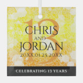 Elegant 13th Citrine Wedding Jubileum Glas Ornament (Voorkant)