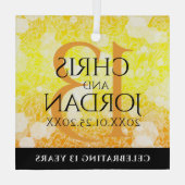 Elegant 13th Citrine Wedding Jubileum Glas Ornament (Achterkant)