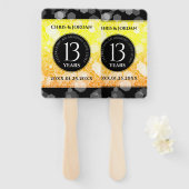 Elegant 13th Citrine Wedding Jubileum Handwaaier (Voorkant en achterkant)