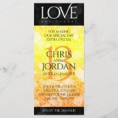 Elegant 13th Citrine Wedding Jubileum Menu (Achterkant)