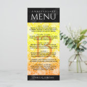 Elegant 13th Citrine Wedding Jubileum Menu (Staand voorkant)