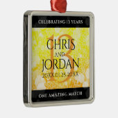 Elegant 13th Citrine Wedding Jubileum Metalen Ornament (Rechts)